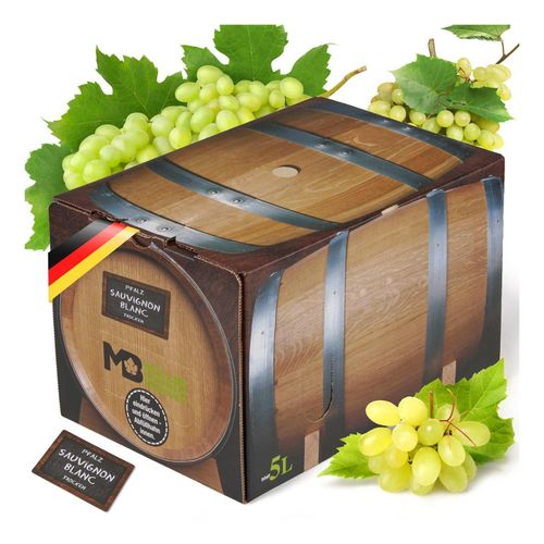 Weinhaus Müller Bornheim Pfalz Sauvignon Blanc Weißwein trocken 12 % vol. 5 Liter Bag in Box