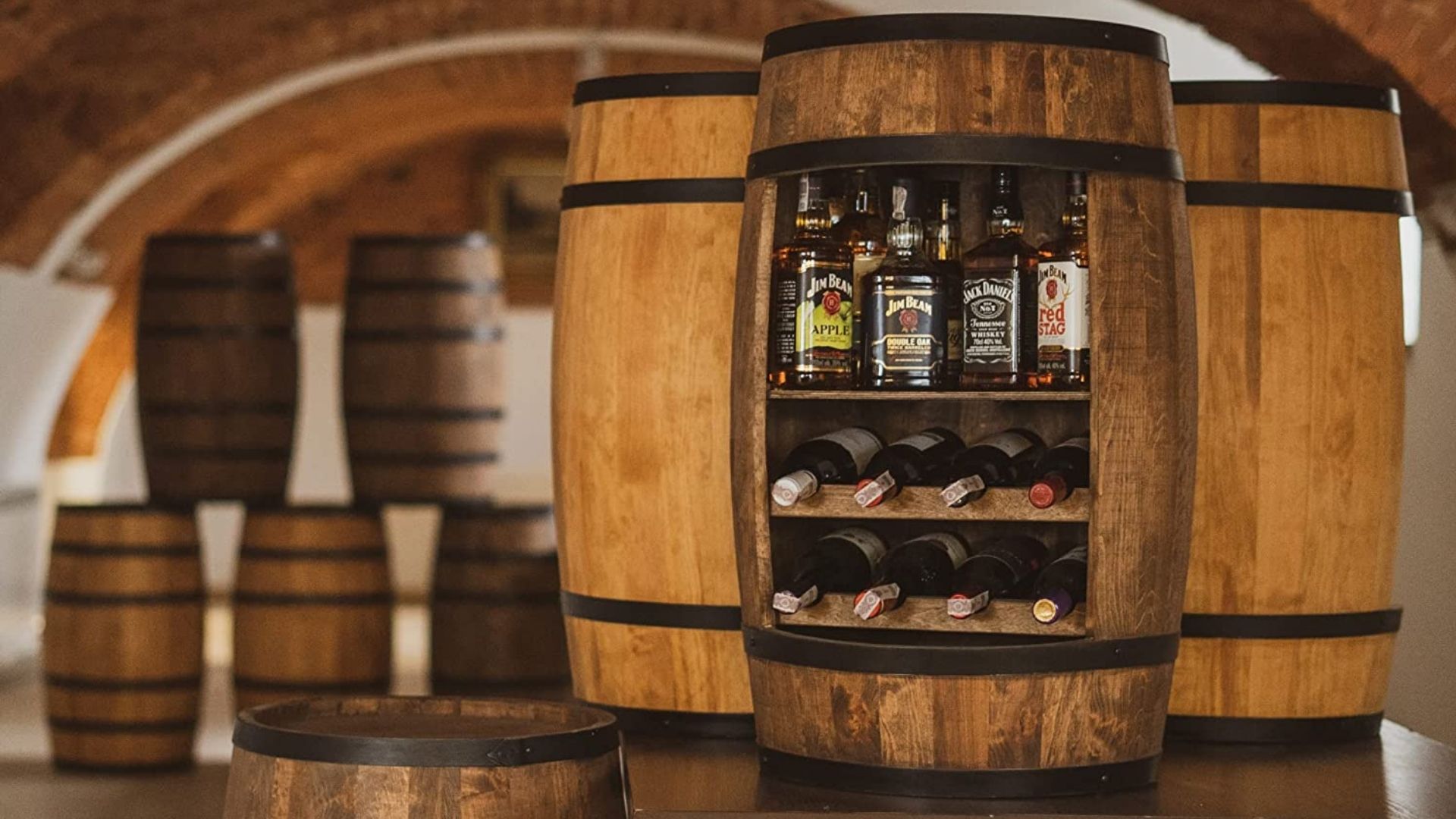 Weinregal Fass – Designer Weinregal für zu Hause
