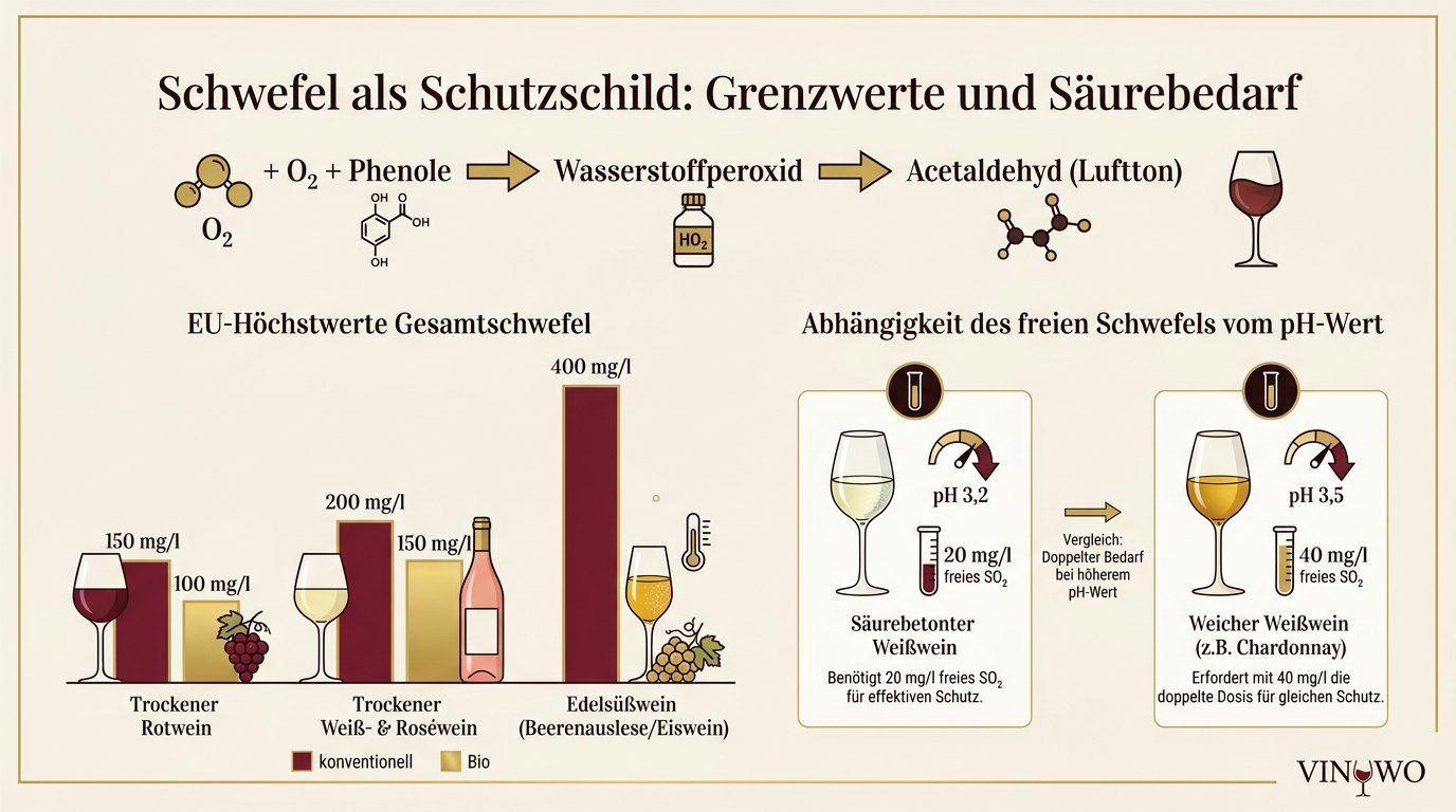 Infografik: Schwefel als Schutzschild: Grenzwerte und Säurebedarf