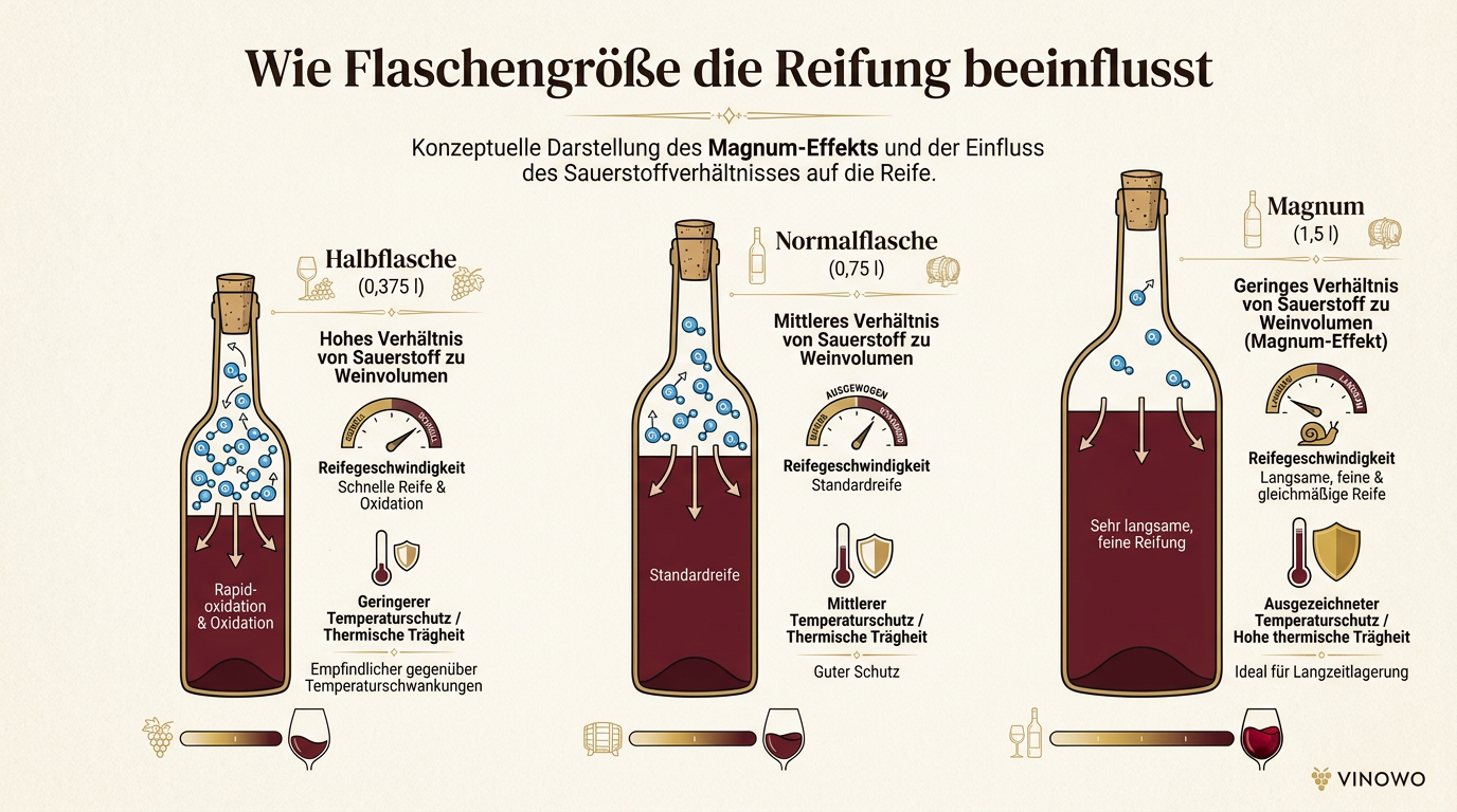 Infografik: Wie Flaschengröße die Reifung beeinflusst