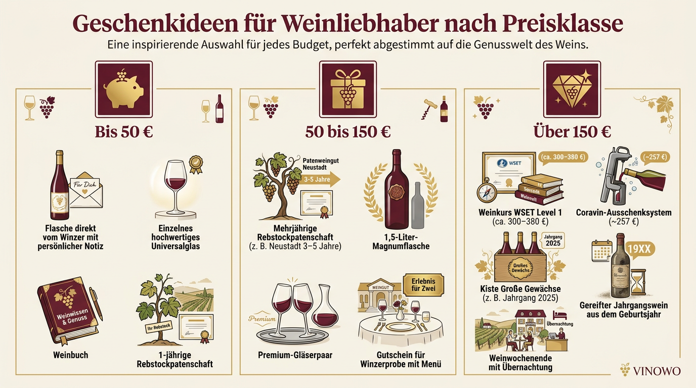 Infografik: Geschenkideen für Weinliebhaber nach Preisklasse