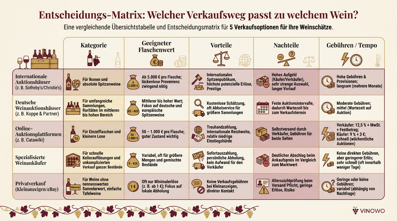 Infografik: Entscheidungs-Matrix: Welcher Verkaufsweg passt zu welchem Wein?