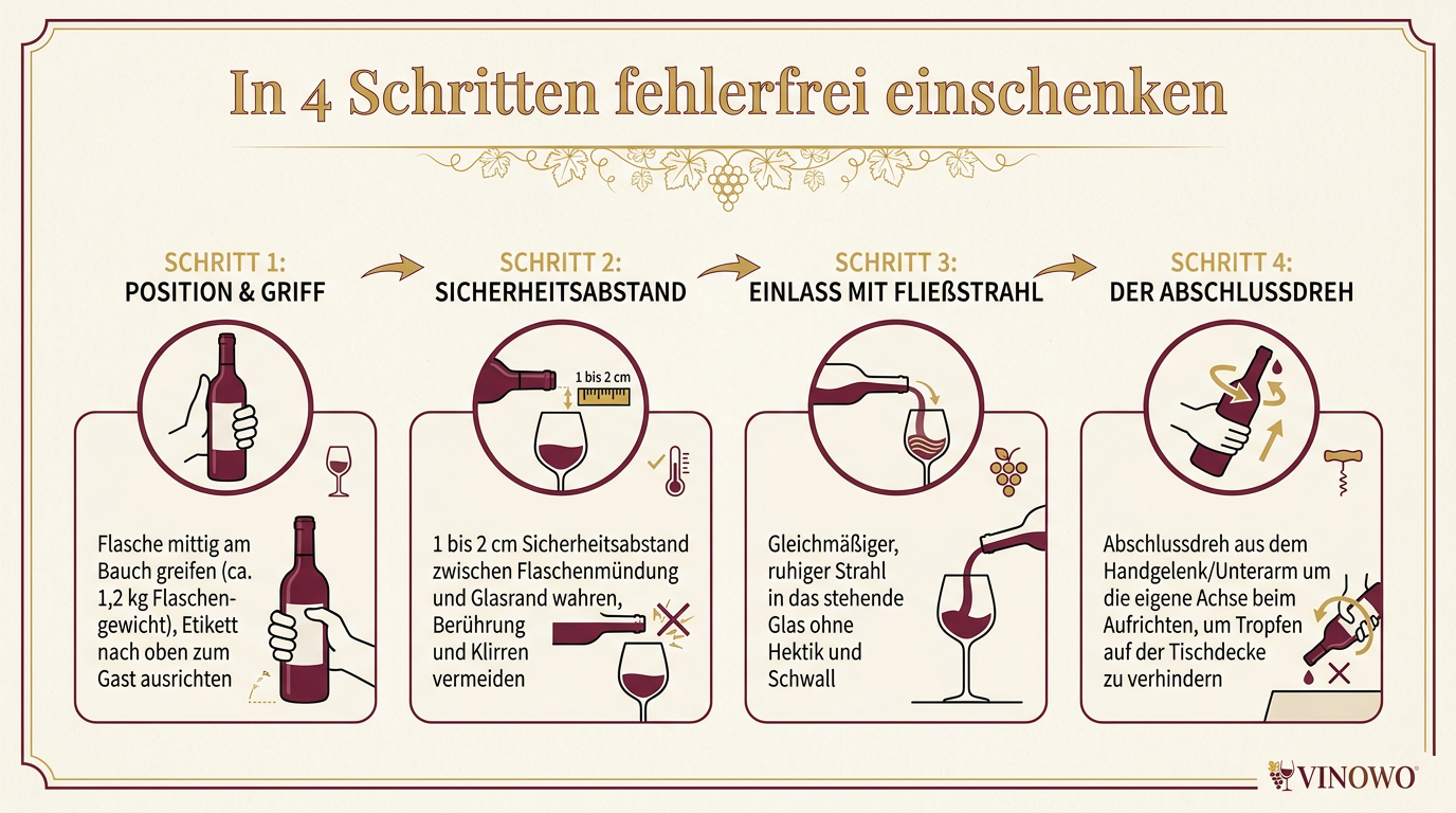 Infografik: In 4 Schritten fehlerfrei einschenken