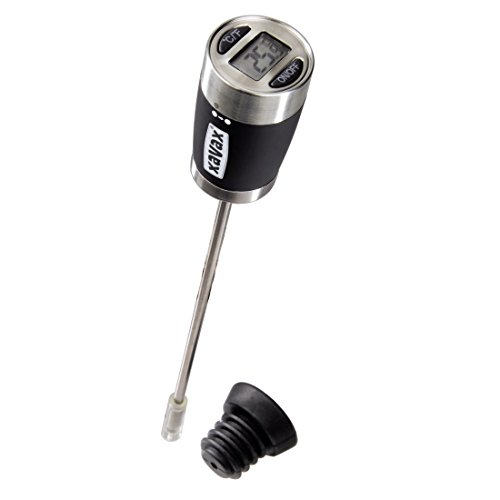 Xavax Weinthermometer Digital aus Edelstahl (auch geeignet als Bratenthermometer und Flaschenverschluss) Küchenthermometer Silber