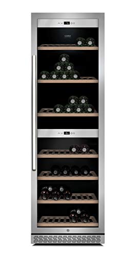 CASO WineChef Pro 180 | Weinkühlschrank für 180 Flaschen | zum Einbau geeignet, abschließbar, WiFi-App, 2 Zonen für 5-20°C, UV-Filterglas, Edelstahl