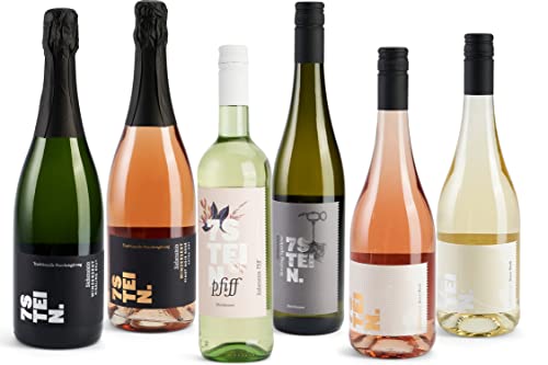 7STEIN Wein Probierpaket Feierlaune - 2 Winzersekte, 2 Seccos und 2 frische Sommerweine zum Anstoßen mit guten Freunden, Qualitätsweine aus Rheinhessen, Deutschland (6 x 0.75 l)