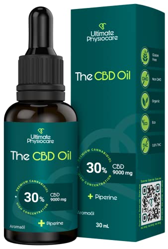 CBD Öl 30% 9000mg Cannabisöl 30ml The CBD tropfen | cannabidiol tropfen Formuliert mit Hanföl, MCT (Kokosnuss) und Piperin. 100% cbd oil. cannabis