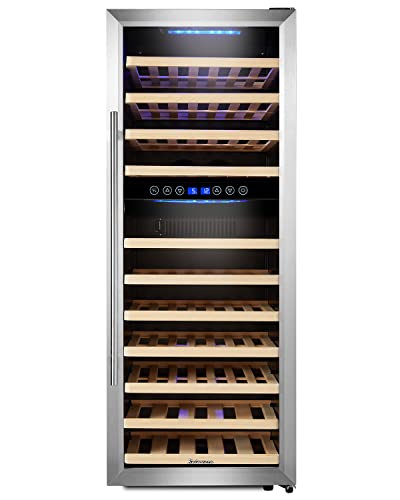 Kalamera Weinkühlschrank 2 Zonen, Edelstahloptik,...