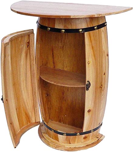 DanDiBo Wandtisch Tisch Weinfass 0373 Schrank Weinregal Fass aus Holz 73 cm Beistelltisch Konsole Wandkonsole Bar
