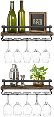 Mkono Wandmontierte Weinregale 2er Set Holz...