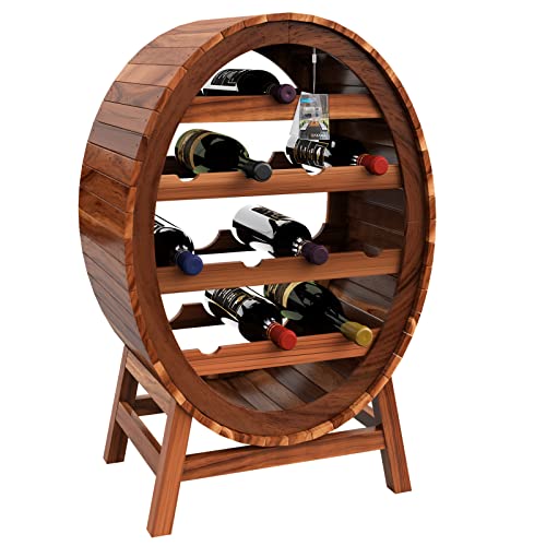Casaria® Weinregal Fass 12 Flaschen Akazie Massiv...