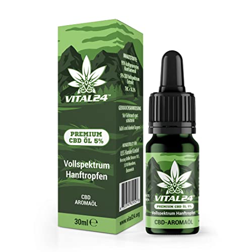 VITAL24 CBD-ÖL 5% mit 30ML - Vollspektrum Hanföl...