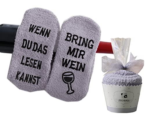 Wein-Socken, Geschenk für Frauen, WENN DU DAS...