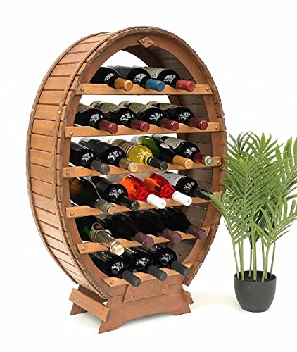 DanDiBo Weinregal Weinfass aus Holz für 24...