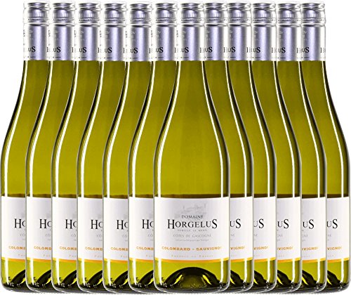 12er Vorteilspaket - Horgelus Blanc Domaine Horgelus | trockener Weißwein | französischer Sommerwein aus Sud Ouest | 12 x 0,75 Liter