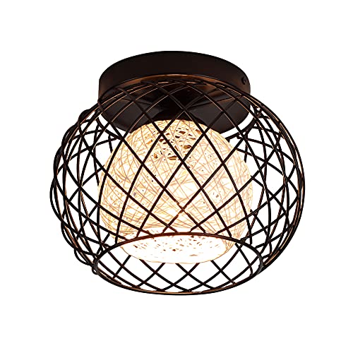 WOWEWA Semi-Flush Mount Deckenleuchte, LED Geometrischen Metall Vintage Deckenleuchte,Deckenlampe,RetrolampeIndustrial Geeignet für Wohnzimmer Schlafzimmer Büro