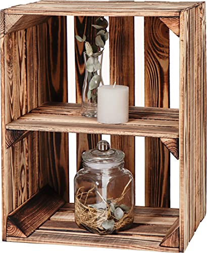 LAUBLUST Vintage Holzkiste Geflammt - Weinkiste...