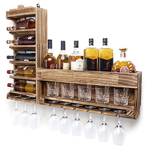 Yorbay Weinregal Palette Beflammt Holz, Wandbar...