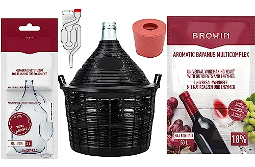 lilawelt24 WEINSET 5 L Glasballon +Gummistopfen+...
