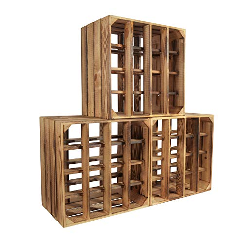 CHICCIE 3 Set Weinregal Wino aus Holz - Geflammt +...