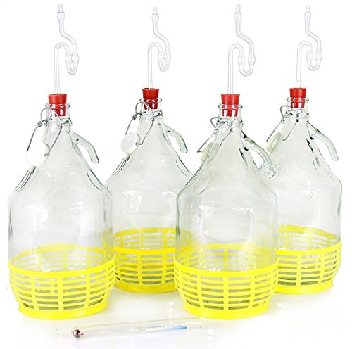 Wamat Starter-Set 13-teilig 4x5L Weinballon + Gumistopfen + alkoholmeter + Gärröhrchen