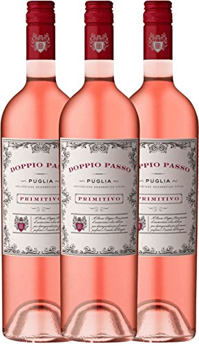 3er Paket - Doppio Passo Rosato IGT Puglia 2017 - CVCB | halbtrockener Roséwein | italienischer Sommerwein aus Apulien | 3 x 0,75 Liter